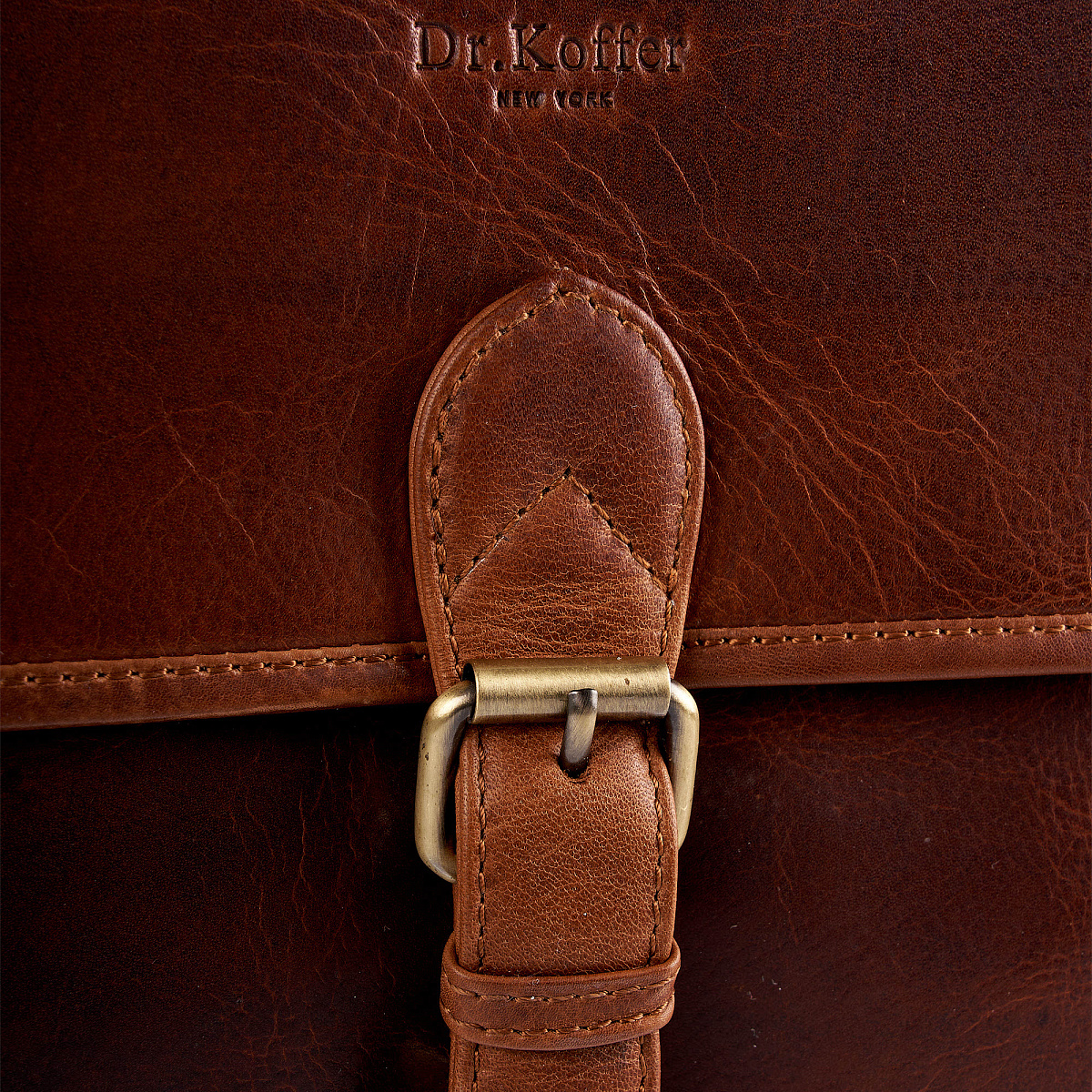 Деловая сумка Dr.Koffer из натуральной кожи коричневая