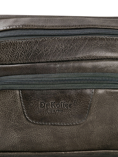 Сумка на пояс Dr. Koffer из натуральной кожи серая