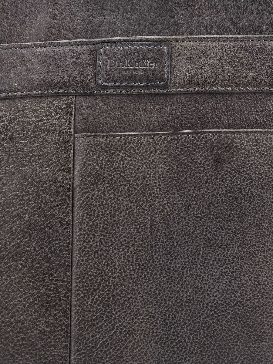 Сумка через плечо Dr. Koffer из натуральной кожи серая