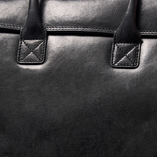 Деловая сумка Dr.Koffer из натуральной кожи черная