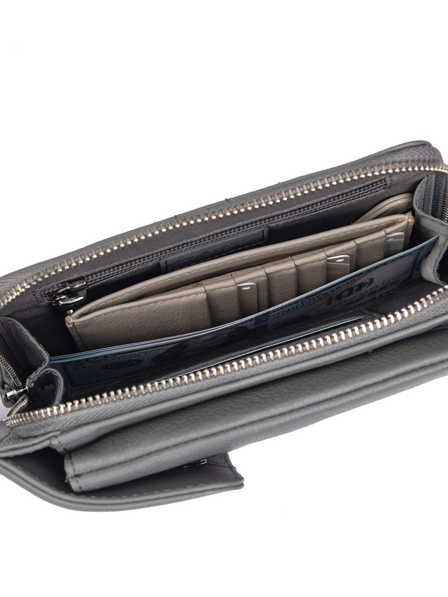 Сумка через плечо Dr.Koffer из натуральной кожи серая