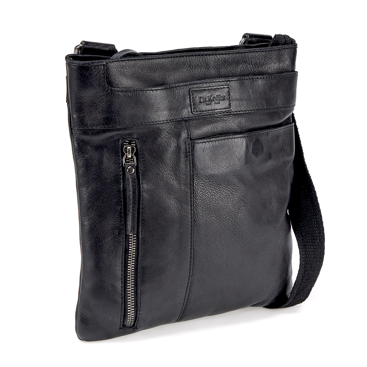 Сумка через плечо Dr.Koffer из натуральной кожи черная