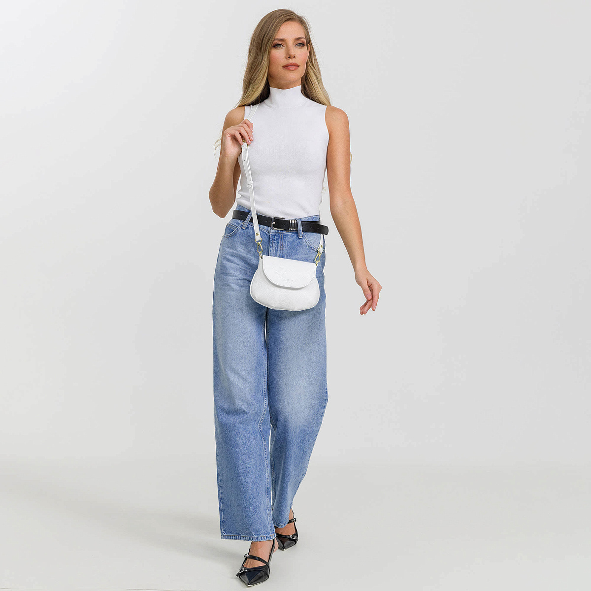 Женская сумка Dr. Koffer из натуральной кожи белая