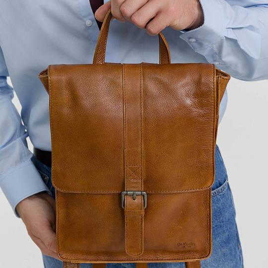 Рюкзак Dr.Koffer из натуральной кожи светло-коричневый