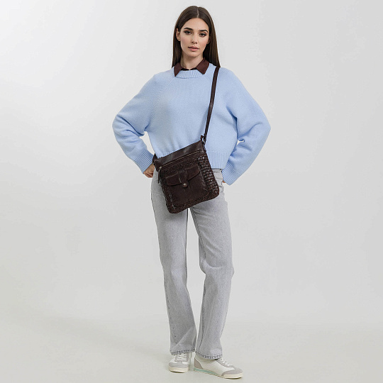 Сумка через плечо Dr.Koffer из натуральной кожи коричневая