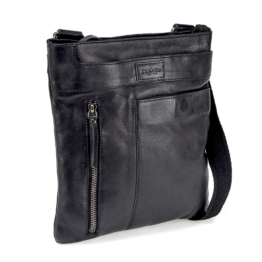 Сумка через плечо Dr.Koffer из натуральной кожи черная