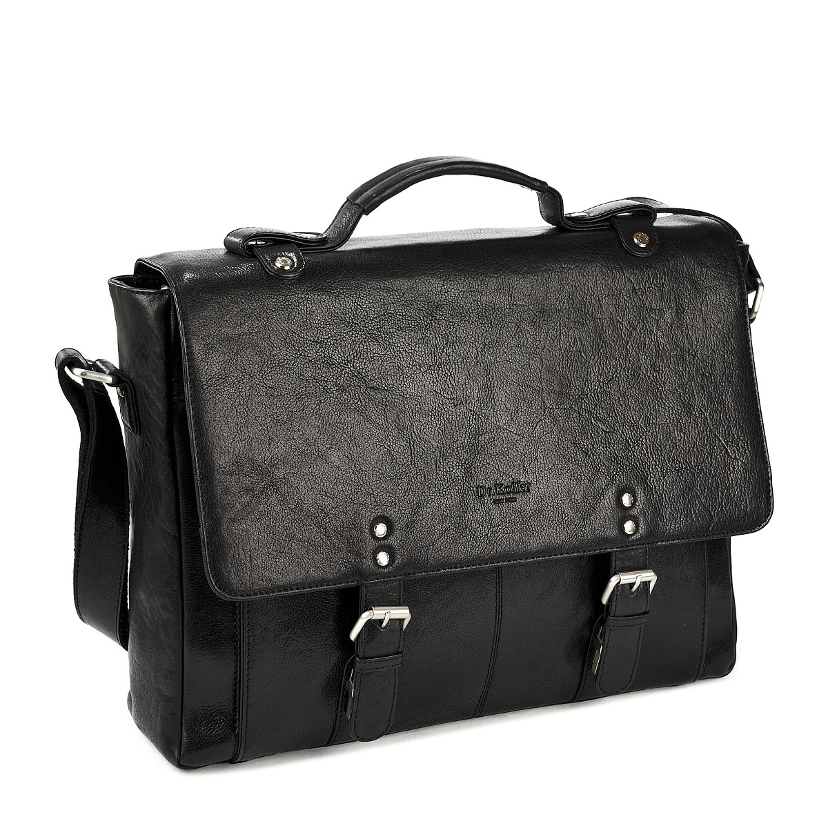 Портфель Dr.Koffer из натуральной кожи черный