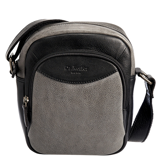 Сумка через плечо Dr.Koffer из натуральной кожи серая
