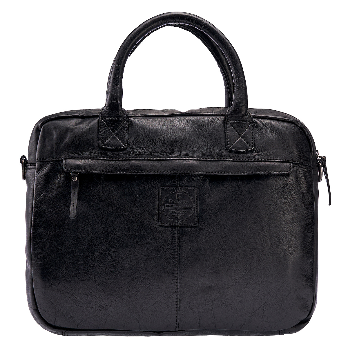 Деловая сумка Dr.Koffer из натуральной кожи черная