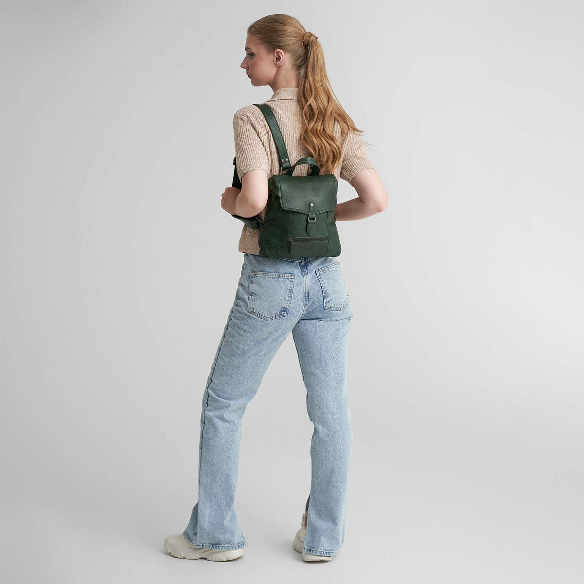 Рюкзак Dr.Koffer из натуральной кожи зеленый