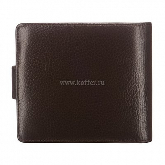 Коричневое портмоне классического дизайна из натуральной кожи с клапаном на кнопке Dr.Koffer X510117-220-09