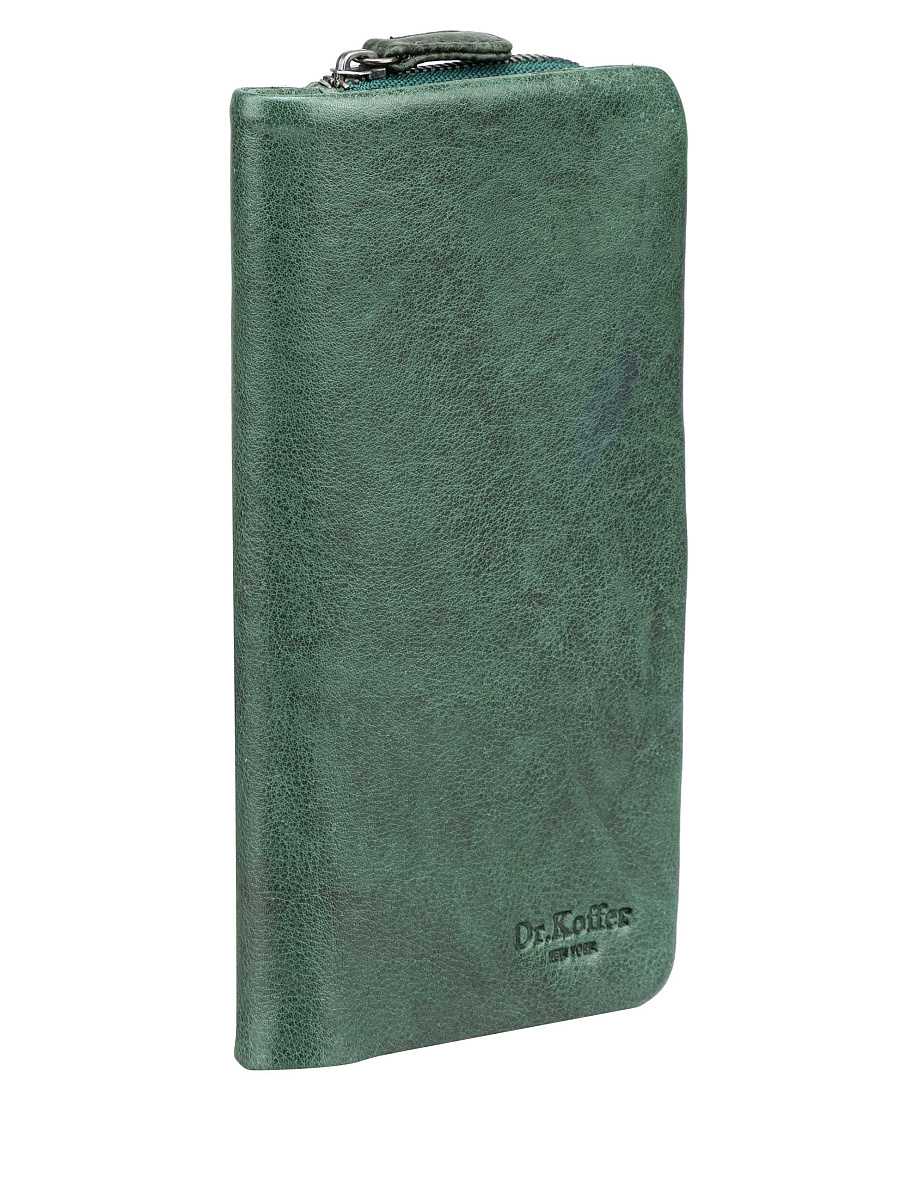 Кошелек Dr.Koffer из натуральной кожи зелёный