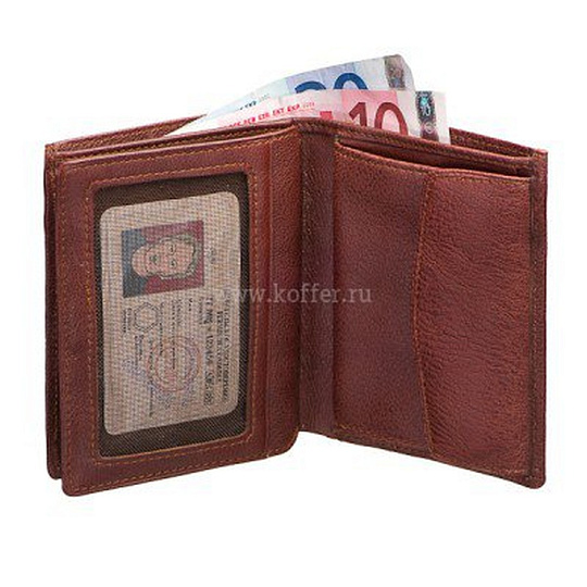 Портмоне Dr.Koffer из натуральной кожи светло-коричневое