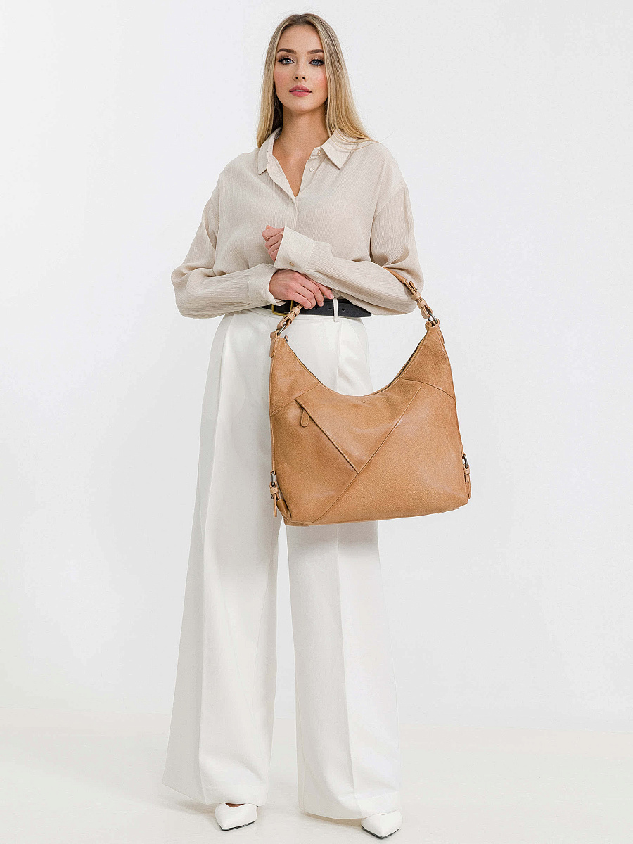 Женская сумка Dr.Koffer из натуральной кожи бежевая