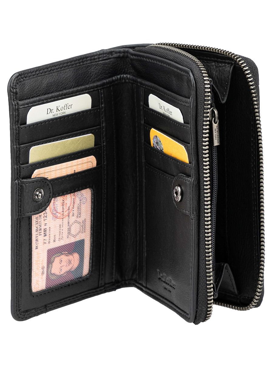 Портмоне Dr.Koffer из натуральной кожи черное
