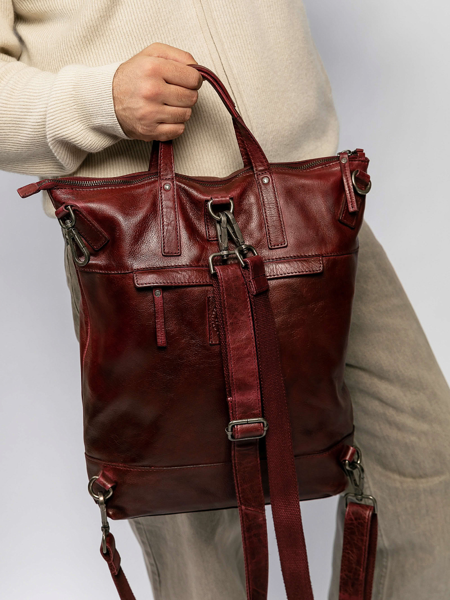 Рюкзак Dr.Koffer из натуральной кожи бордовый