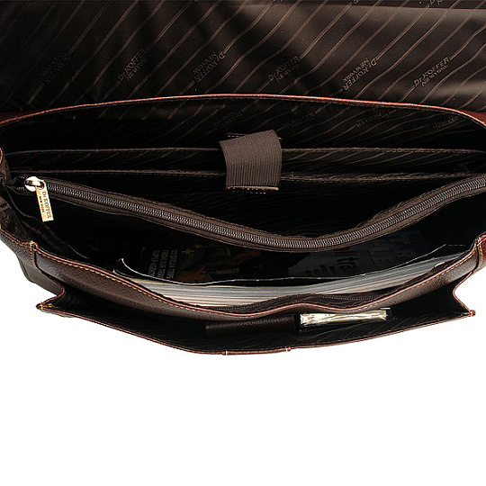 Портфель Dr.Koffer из натуральной кожи темно-коричневый