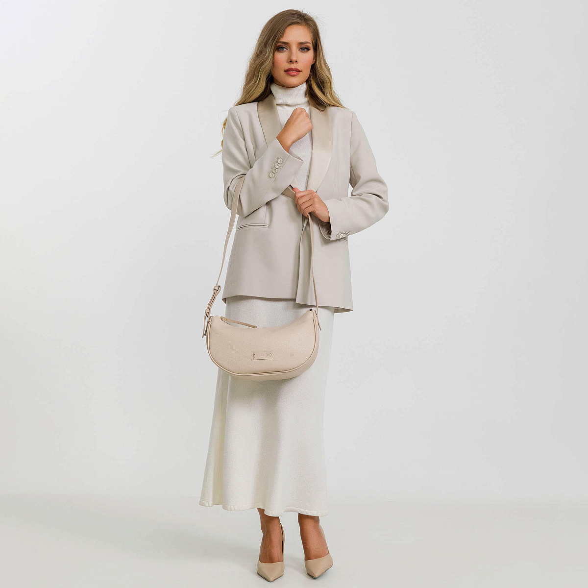 Женская сумка Dr. Koffer из натуральной кожи бежевая