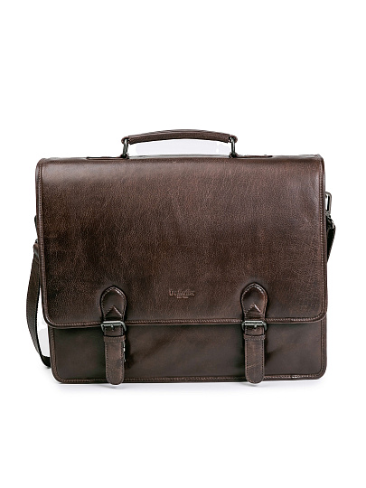 Портфель Dr.Koffer из натуральной кожи темно-коричневый