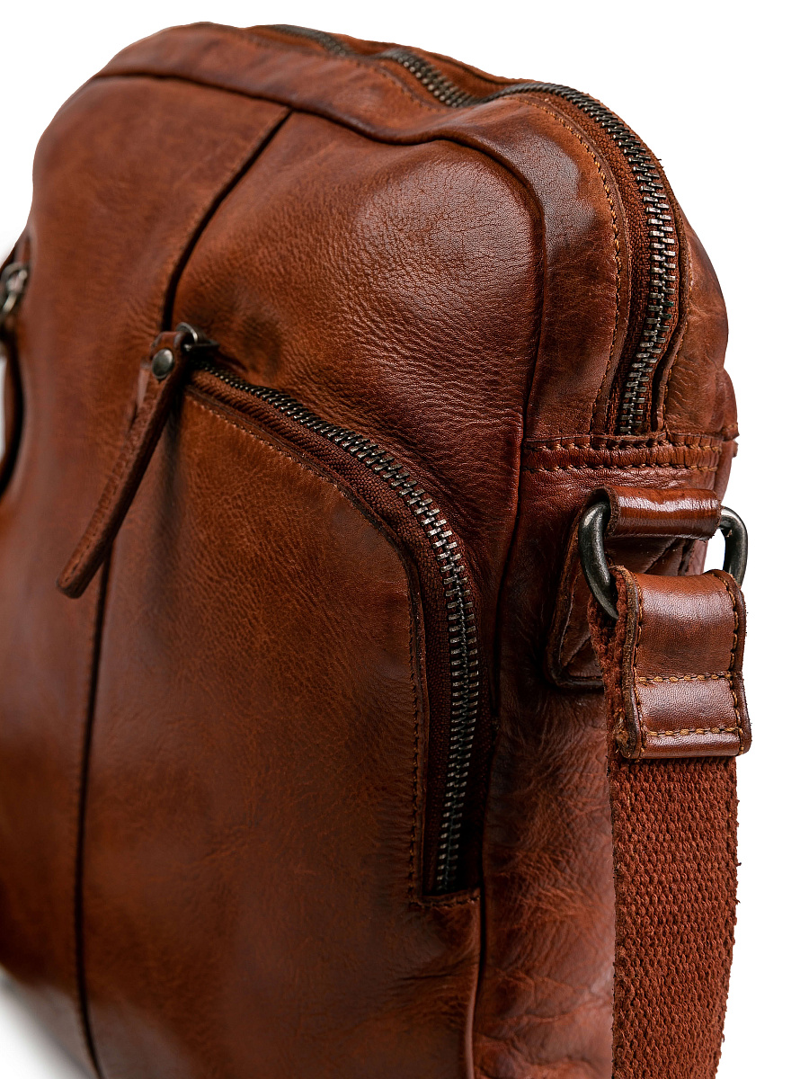 Сумка через плечо Dr.Koffer из натуральной кожи коричневая