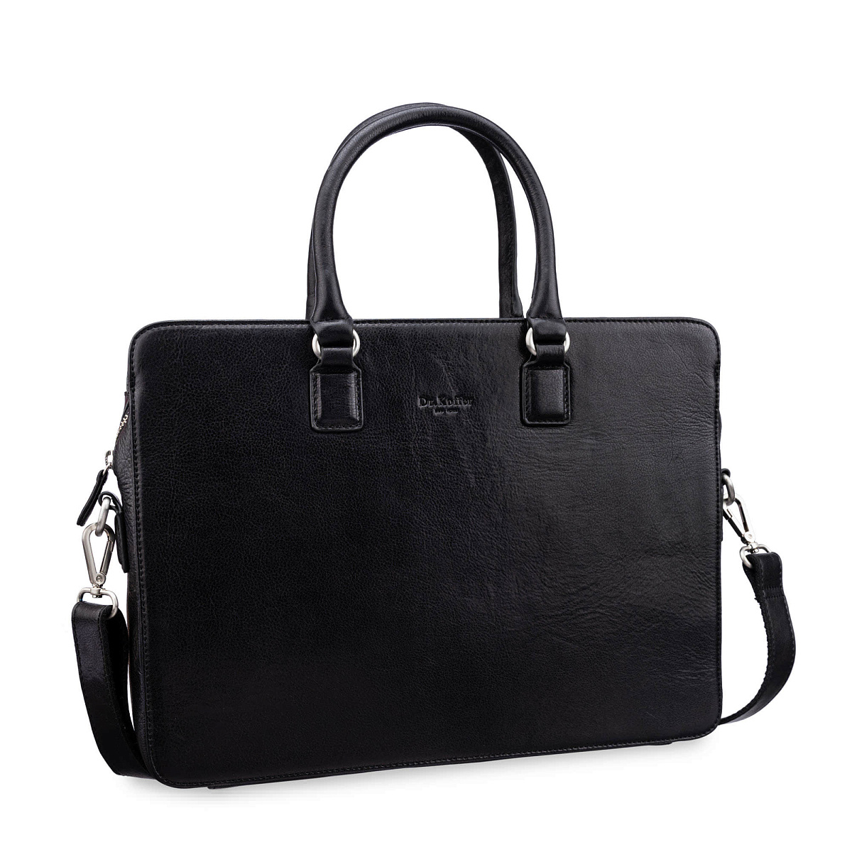 Деловая сумка Dr.Koffer из натуральной кожи черная