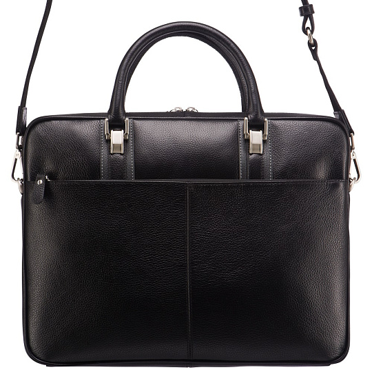 Черная кожаная сумка для документов с двумя ручками Dr.Koffer M402599-220-04