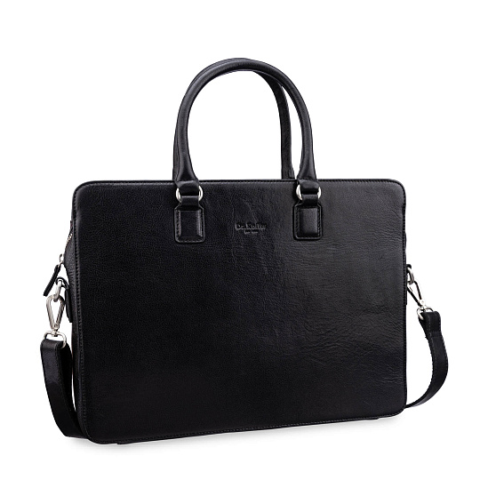 Деловая сумка Dr.Koffer из натуральной кожи черная