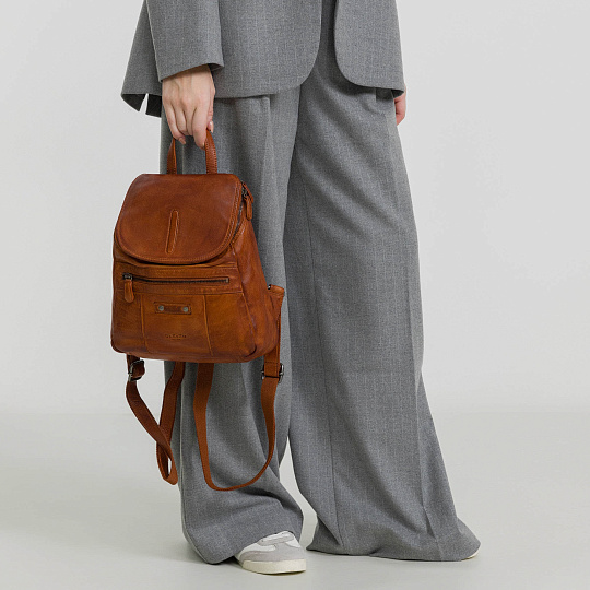 Рюкзак Dr.Koffer из натуральной кожи светло-коричневый