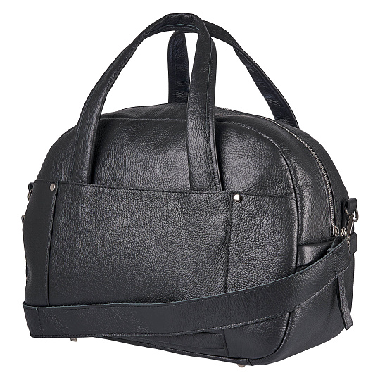 Сумка дорожная Dr.Koffer из натуральной кожи черная