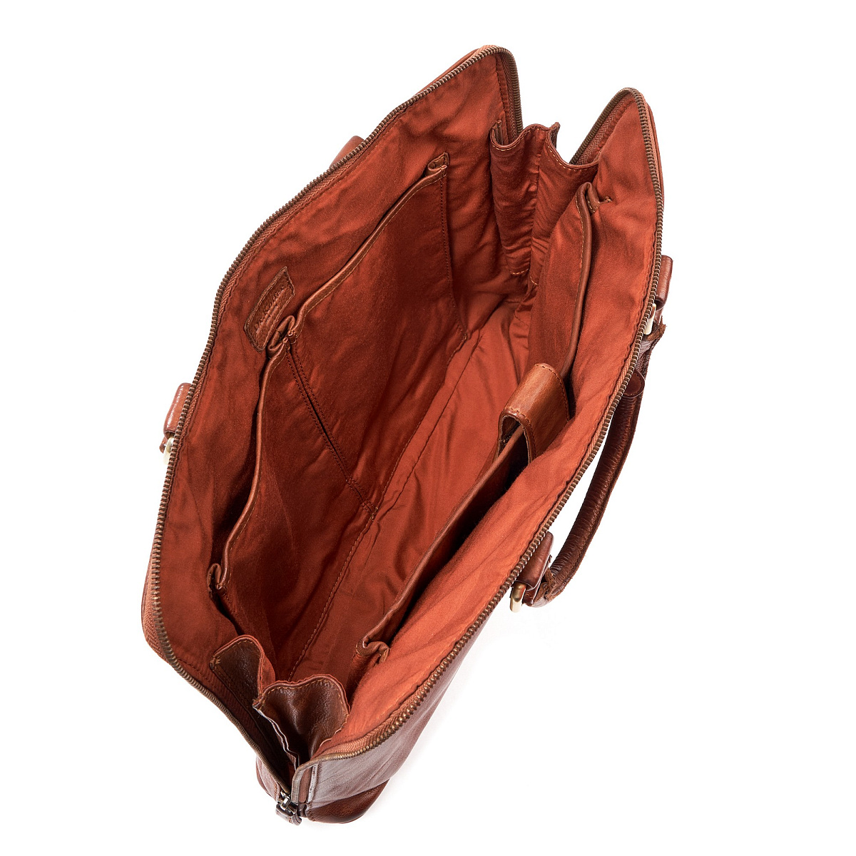 Деловая сумка Dr.Koffer из натуральной кожи коричневая