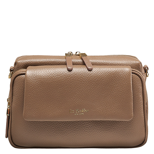 Женская сумка  Dr. Koffer из натуральной кожи бежевая