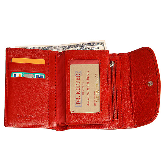 Портмоне Dr.Koffer из натуральной кожи красное