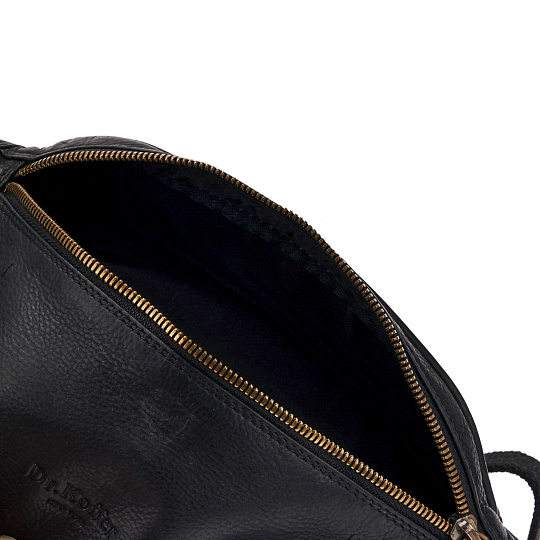 Сумка на пояс Dr.Koffer из натуральной кожи черная