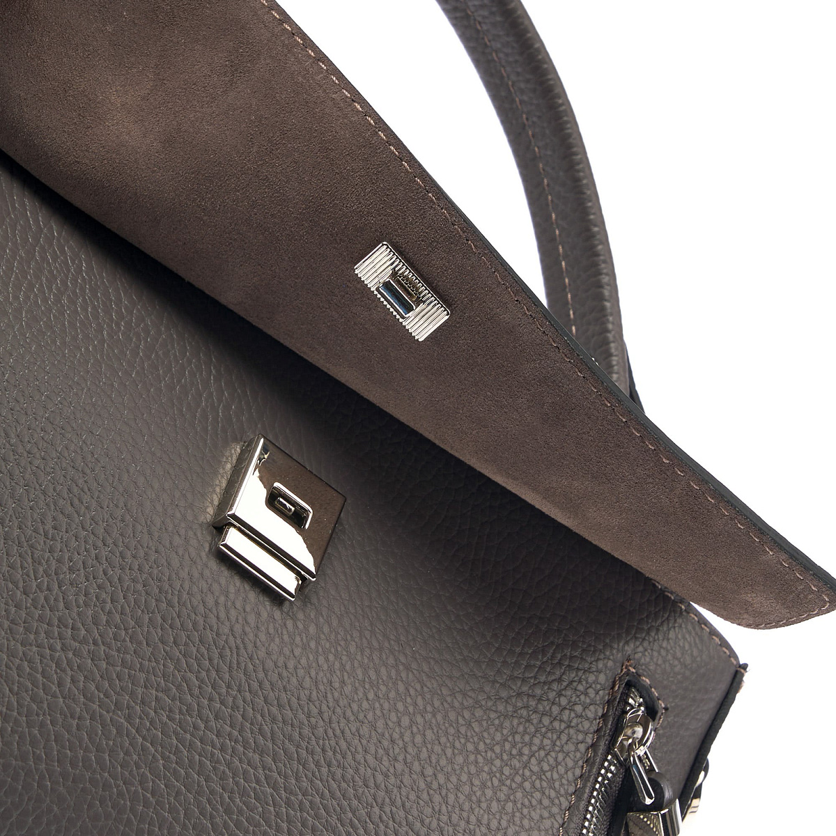 Женская сумка Dr. Koffer из натуральной кожи серая