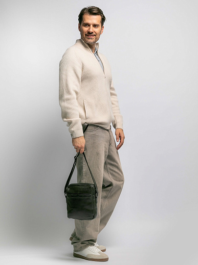 Сумка через плечо Dr.Koffer из натуральной кожи коричневая