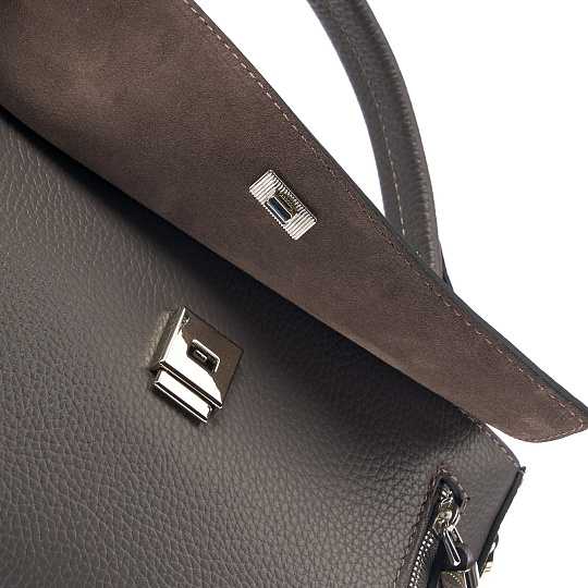 Женская сумка Dr. Koffer из натуральной кожи серая