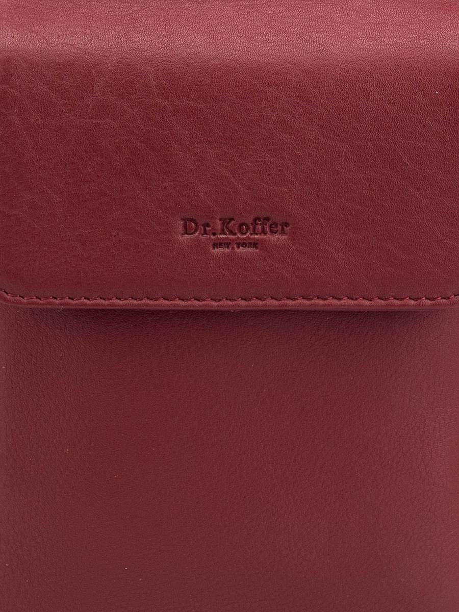 Сумка через плечо Dr.Koffer из натуральной кожи бордовая