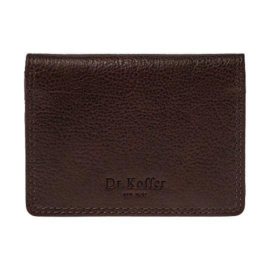 Визитница Dr.Koffer из натуральной кожи темно-коричневая