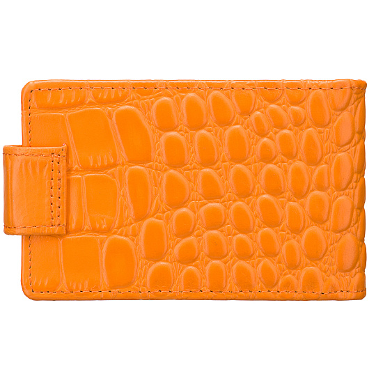 Визитница Dr.Koffer из натуральной кожи оранжевая