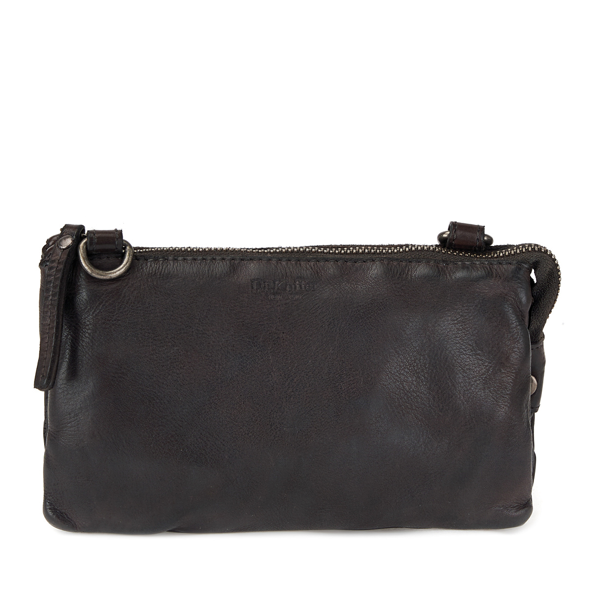 Сумка через плечо Dr.Koffer из натуральной кожи серая