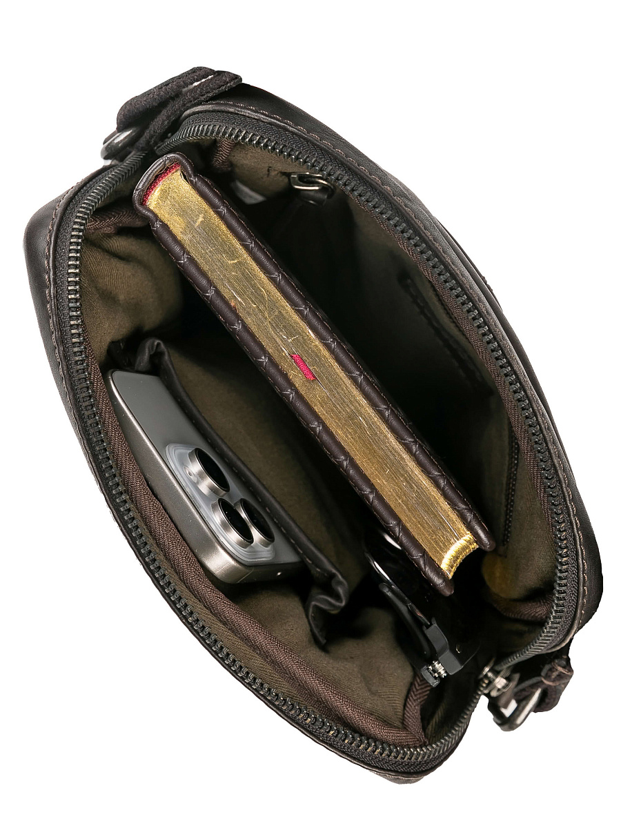 Сумка через плечо Dr.Koffer из натуральной кожи коричневая