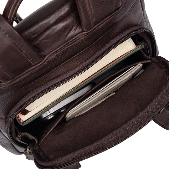 Рюкзак Dr.Koffer из натуральной кожи темно-коричневый