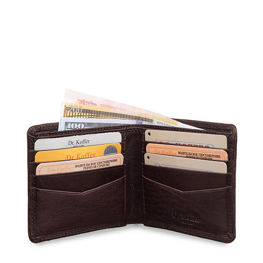 Портмоне Dr.Koffer из натуральной кожи коричневое
