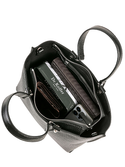 Женская сумка Dr. Koffer из натуральной кожи черная