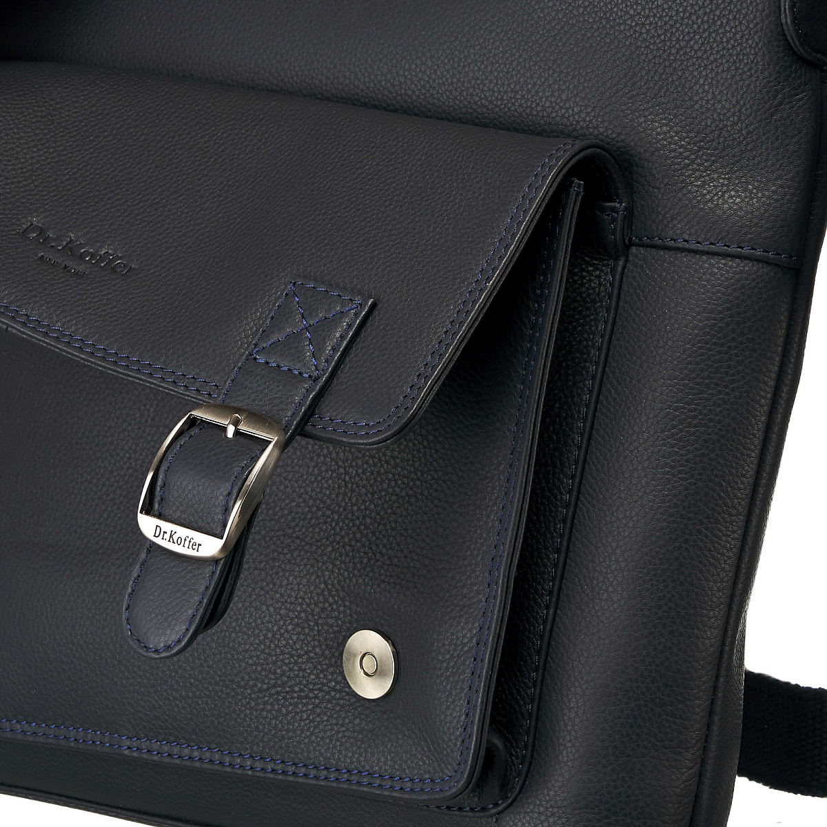 Сумка через плечо Dr.Koffer из натуральной кожи синяя