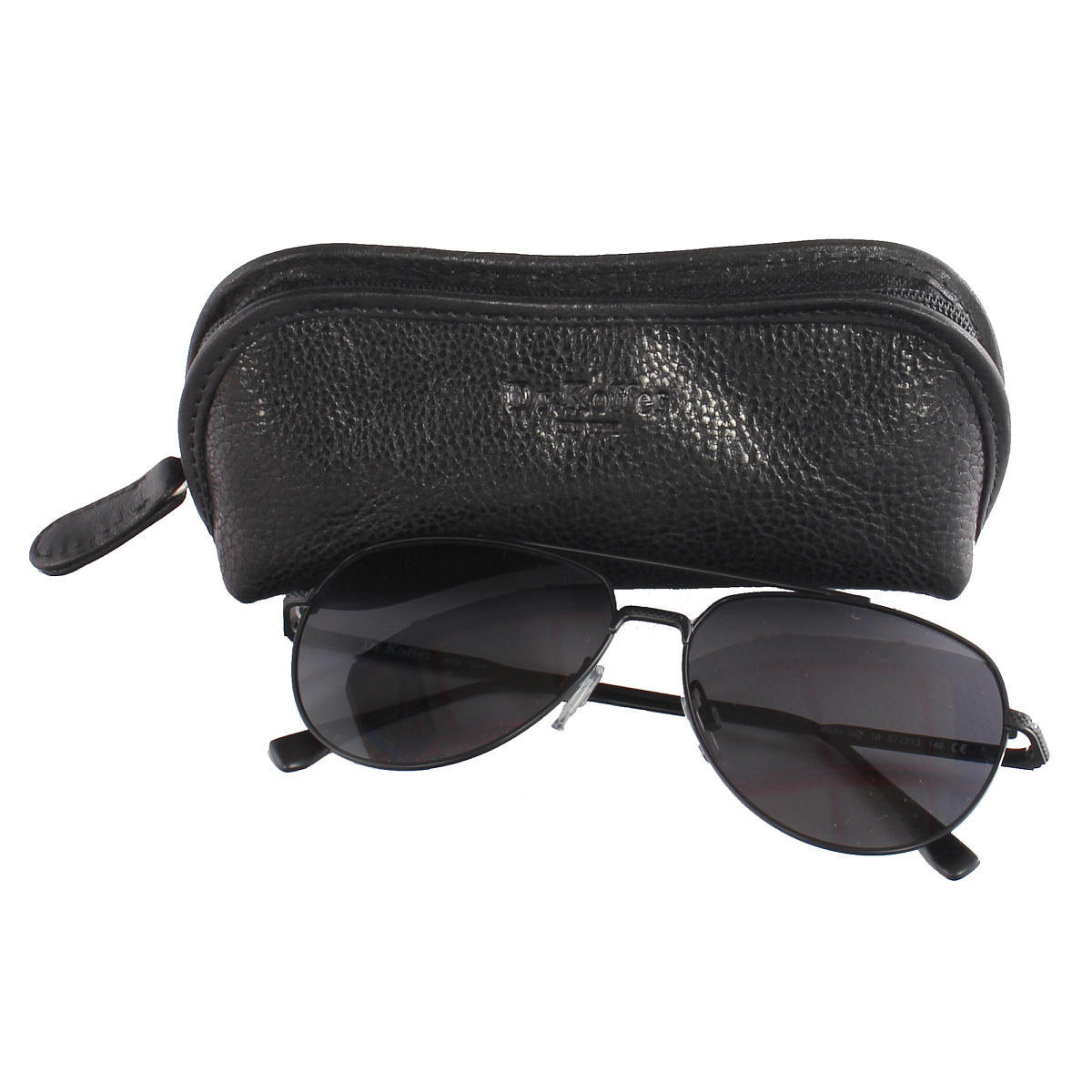 Очечник Dr.Koffer из натуральной кожи чёрный