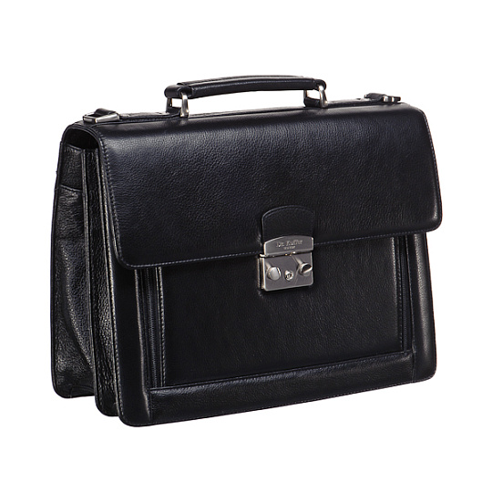 Портфель Dr.Koffer из натуральной кожи черный