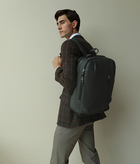 Рюкзак Dr.Koffer из натуральной кожи серый