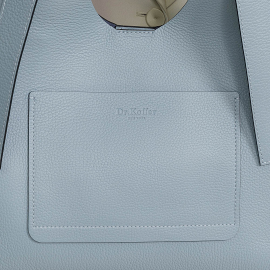 Женская сумка Dr. Koffer из натуральной кожи голубая