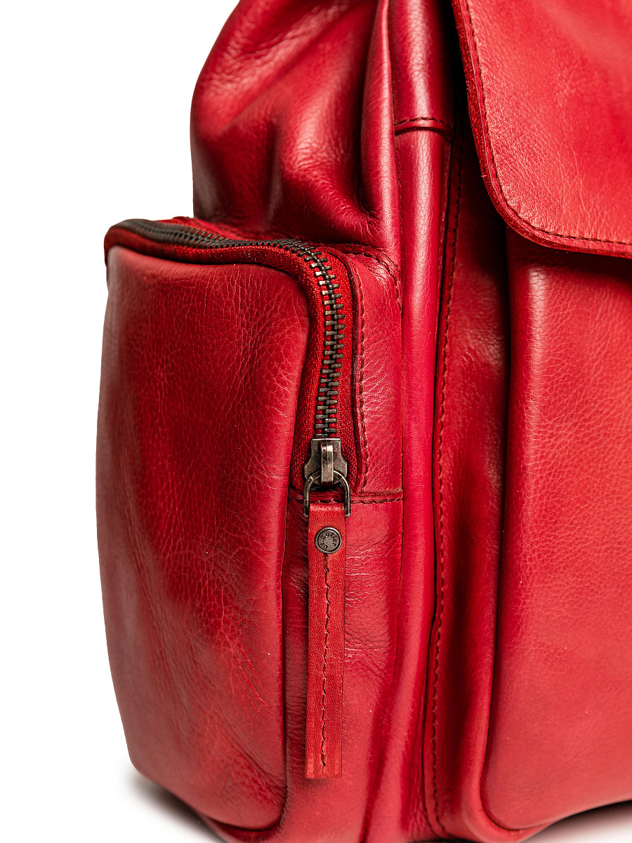 Рюкзак Dr.Koffer из натуральной кожи красный